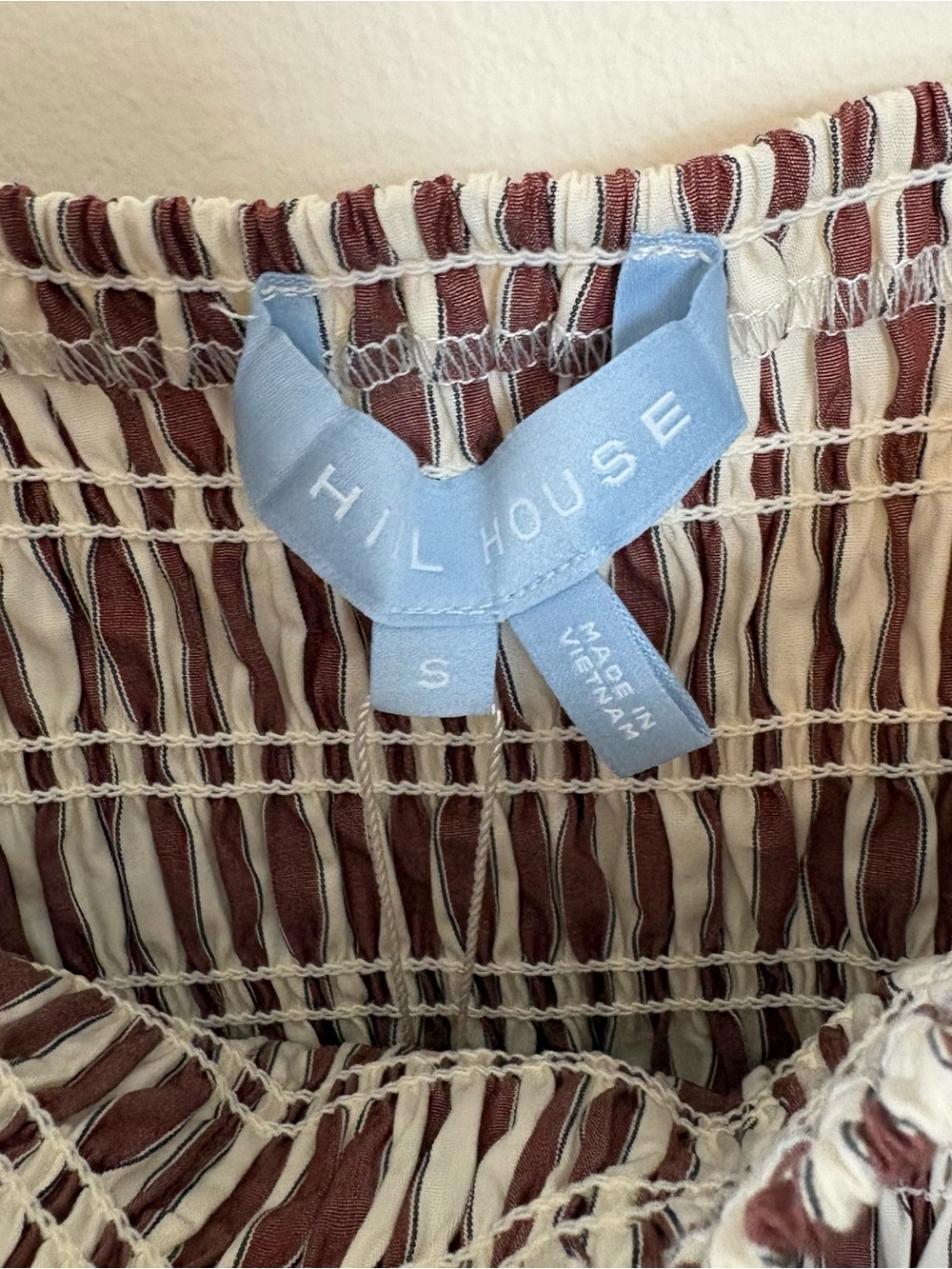 New Hill House Julia nap dress in rust stripe - Picture 8 of 11
